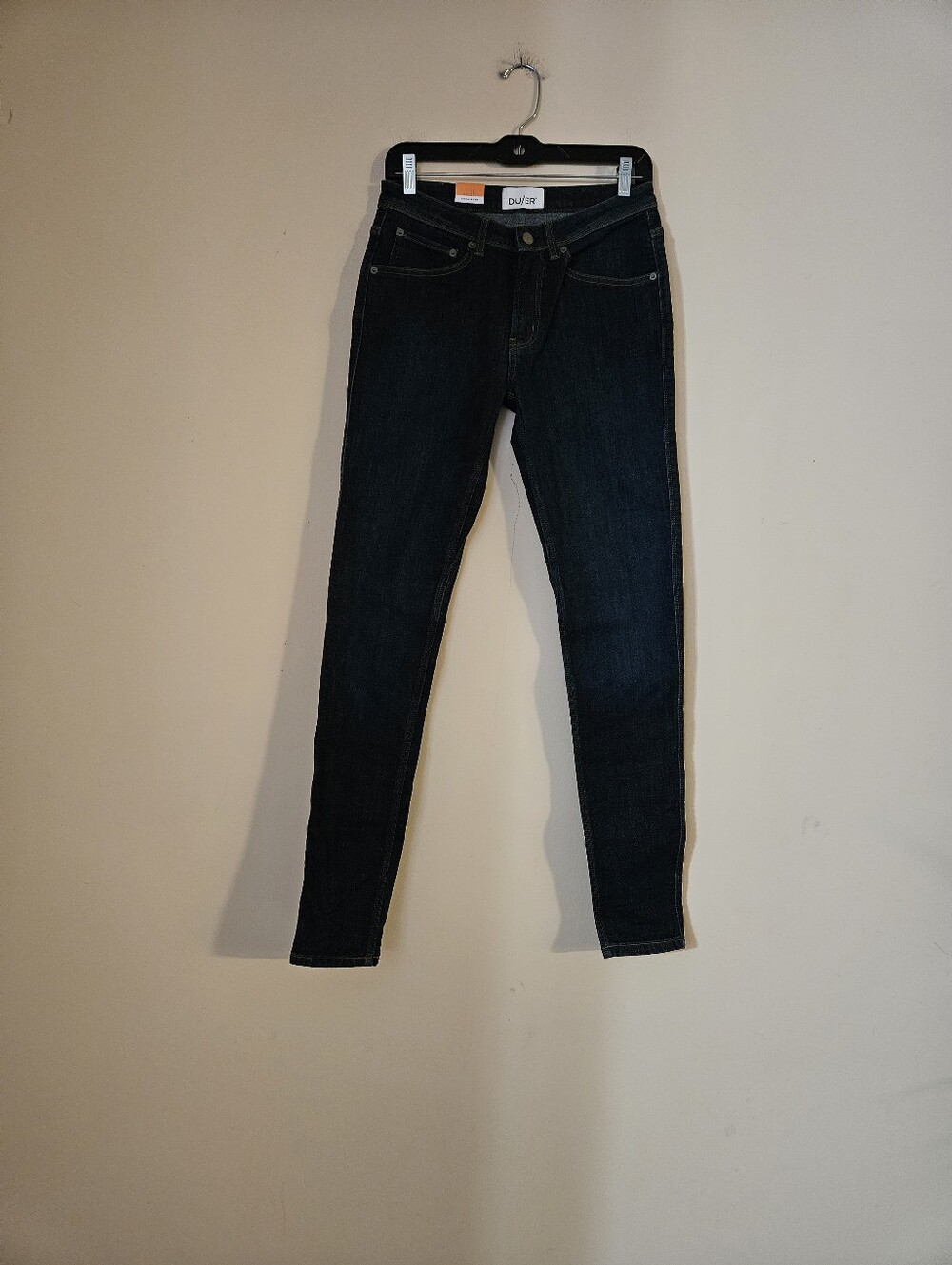 DU/ER Women's Midnight Blue Fleece Lined Skinny Jeans, Size 27